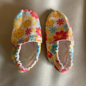 Handmade Baby Girl Crib Shoes 3/6M {Soft Cotton}
